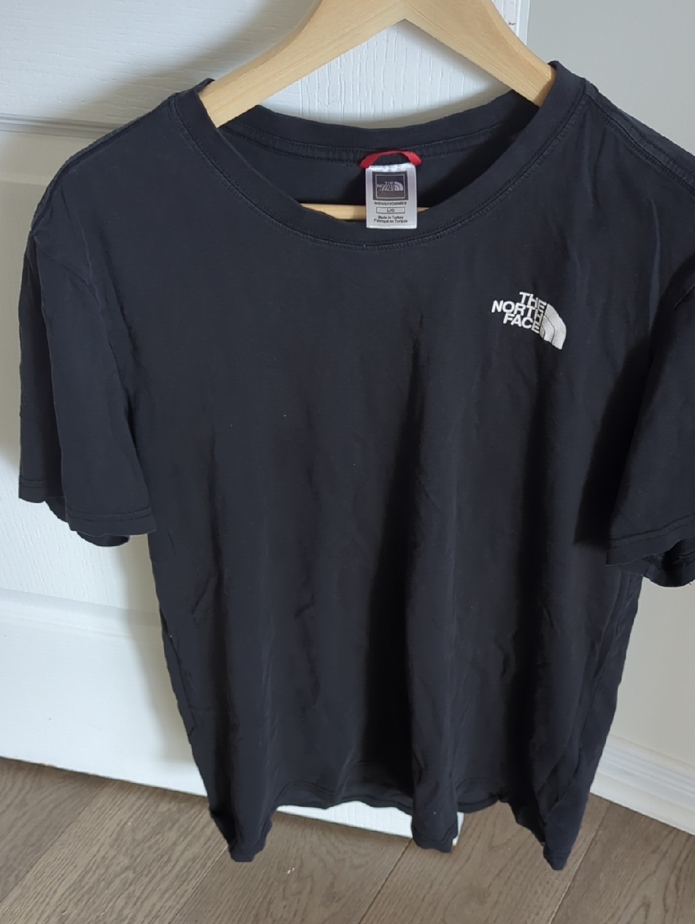 The North Face Black T-Shirt with White Logo-size L